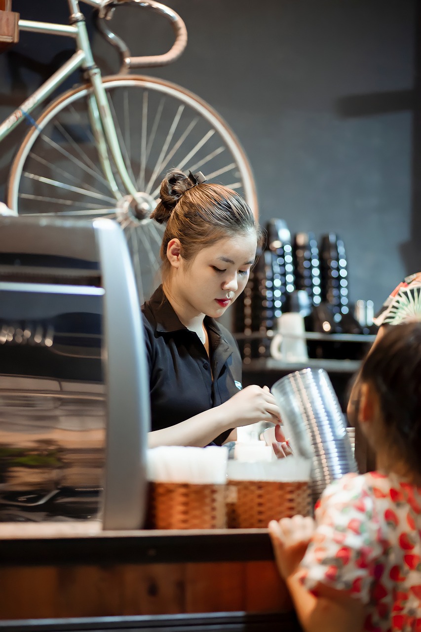 Barista työssään